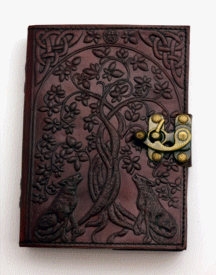 Wolves with Tree of Life Leather Embossed Journal